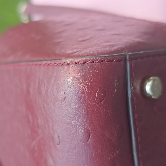 Kate Spade Bristol Drive Ostrich Cherrywood bag 2 Way Bag - Picture 8 of 15